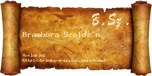 Brambora Szolón névjegykártya
